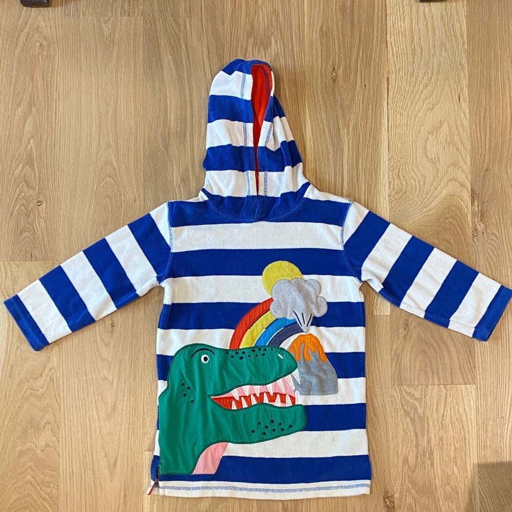 Mini Boden Red and Blue Striped Hoodie